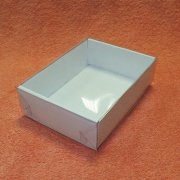 Коробка белая 155x110x45 мм с прозрачной крышкой