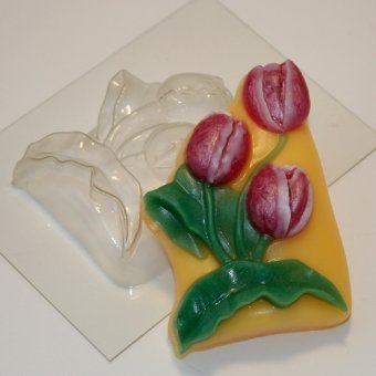 Тюльпаны пластиковая форма для мыла
